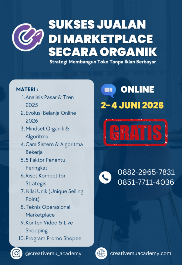 Sukses Jualan di Marketplace Secara Organik (Batch 1)