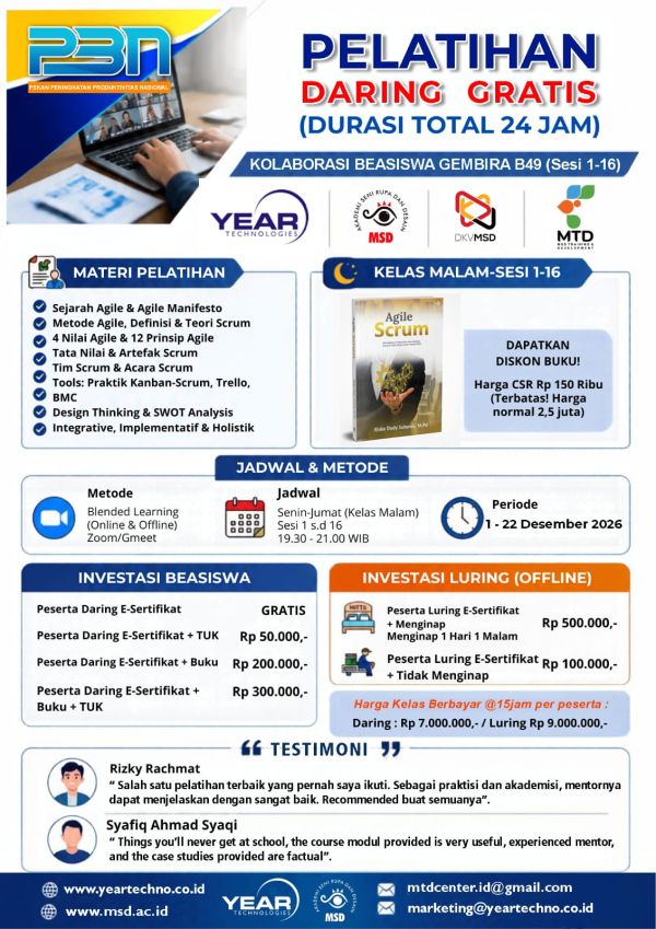 GEMBIRA BATCH 49 (16 sesi) - Pelatihan Fundamental Agile Scrum